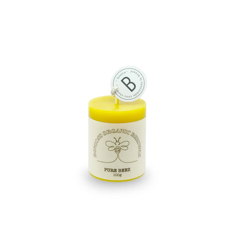 Beeswax Pure Beez Petite Pillar 100g Candle